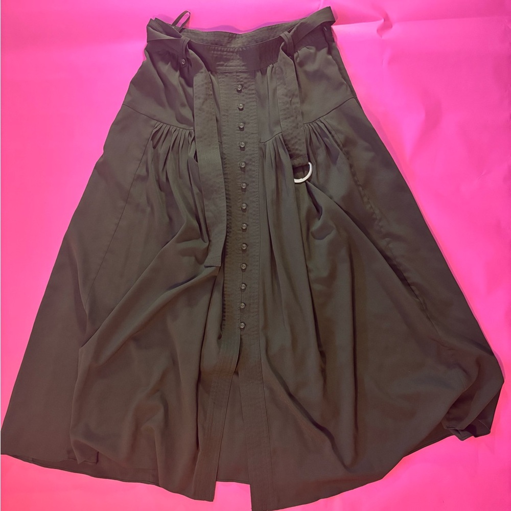 White House Black Market Green Maxi Skirt With Belt